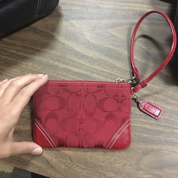 Red Coach wristlet - Picture 1 of 3